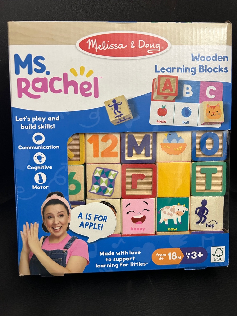 NWT 🆕 Ms. Rachel Wooden Learning Blocks / 30 blocks 14 activity cards 18 months+